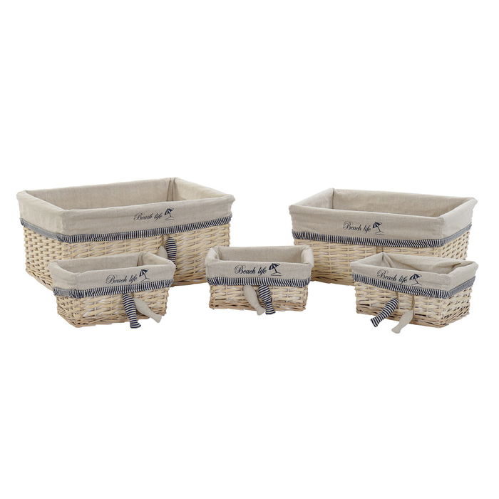 Set de basket DKD Home Decor Spirales méditerranéen 48 x 38 x 13 cm Set de basket DKD Home Decor Spirales méditerranéen 48 x 38 x 13 cm