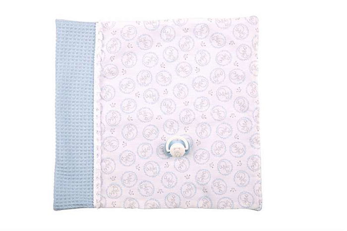 Muñecas Arias Aria, Poupée bébé de 38 cm garçon en vinyle de couleur bleue avec couverture, modèle espagnol