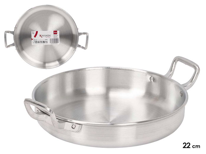 KINVARA Poêle en aluminium avec poignées 22cm, Plata, Lot de 6 KINVARA Poêle en aluminium avec poignées 22cm, Plata, Lot de 6