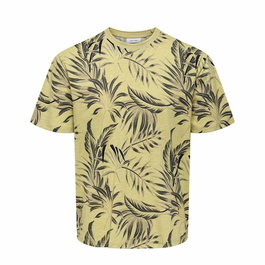 T-shirt à manches courtes homme Only & Sons Onskash Reg Leaf Aop Doré