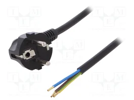 PLASTROL Câble d'alimentation H03VV-F OMY noir 5m 3x1,5mm2