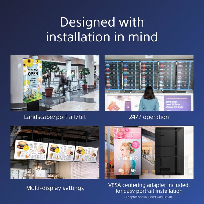 Sony FW-85BZ40L Bravia Professional Displays FW85BZ40L Écran Digital Signage 85"