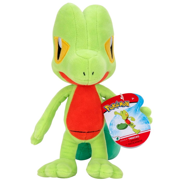 JAZWARES Peluche Pokemon Treecko en peluche douce, taille 20 cm, figurine de collection