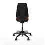 Tabouret Taburete Elche Contact permament de base Tissu Marron Base pyramidale noire Sans accoudoirs Sans appui-tête Roulettes 65mm nylon