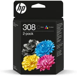 HP Pack de 2 cartouches d'encre authentiques Noir et Tricolore référence 6L6S6UE pour imprimantes Envy 6110, 6120, 6130, 6520, 6530 - Compatible HP Instant Ink