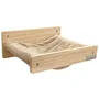 Kerbl - Hamac mural pour chat TIMBER, 38 x 33.5 x 16 cm, bois massif, tissu peluche détachable et lavable