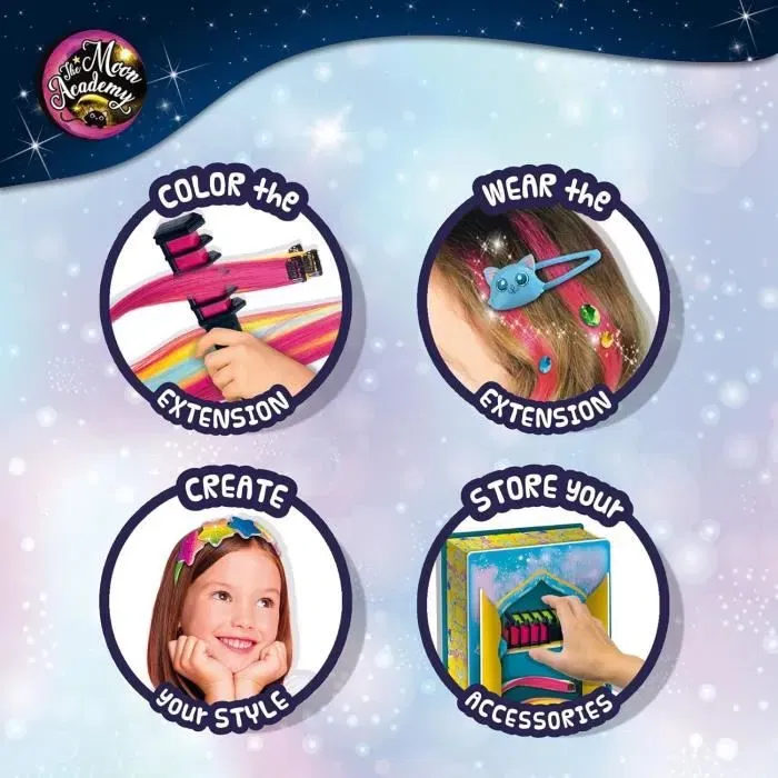 Lisciani Giochi The Moon Academy Coiffure - Kit de Loisirs Créatifs pour Enfants 8+ avec Accessoires, Colorants et Éléments Scintillants Lisciani Giochi The Moon Academy Coiffure - Kit de Loisirs Créatifs pour Enfants 8+ avec Accessoires, Colorants et Éléments Scintillants