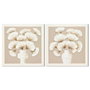 Home ESPRIT Toile Vase Shabby Chic Blanc Beige (2 Unités)