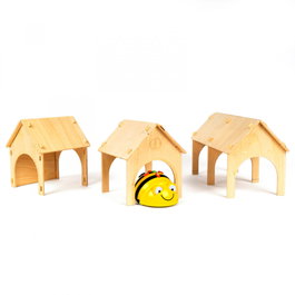 TTS Tunnels Complément Bee-Bot 3 | Tunnels en bois 15x15 cm et 30x15 cm pour apprentissage robotique