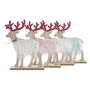 Décorations de Noël DKD Home Decor Polyester MDF Renne (23 x 5 x 16 cm) (4 Unités)