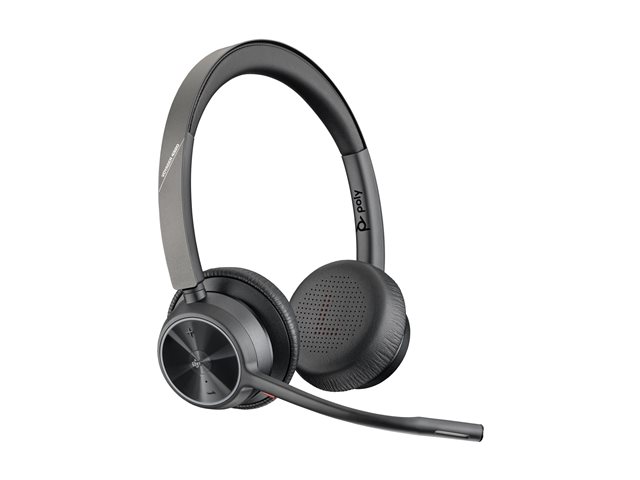 Poly Voyager 4320 Micro-casque sans fil Microsoft Teams Certifié avec dongle BT700 - Noir