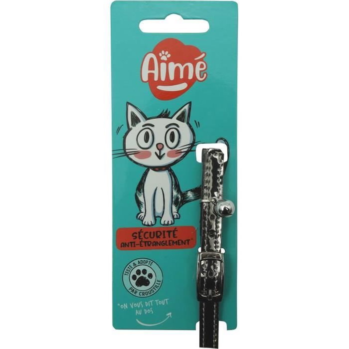 Aime Collier Sky Miroir Cuivre Bleu Nuit avec Clous Dorés et Grelot Aime Collier Sky Miroir Cuivre Bleu Nuit avec Clous Dorés et Grelot