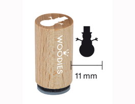 Woodies Mini Tampon Bonhomme de Neige en Bois et Caoutchouc