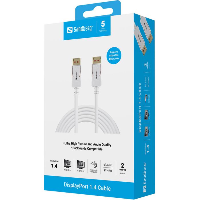 Sandberg Câble DisplayPort 1.4 8K@60Hz / 4K@120Hz 2 m