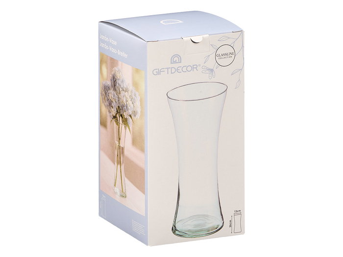 GIFTDECOR Vase en verre transparent à col étroit et ouverture large 26cm