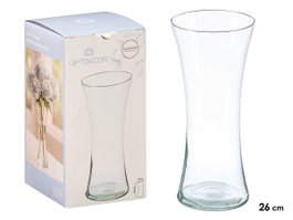 GIFTDECOR Vase en verre transparent à col étroit et ouverture large 26cm