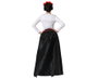 Déguisement Squelette Mexicain Catrina pour Femme XXL - Costume de La Catrina avec Fleurs Rouges pour Halloween et Jour des Morts