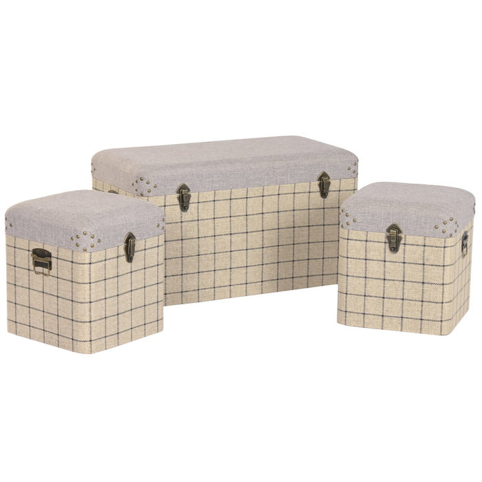 Home ESPRIT Lot de 3 paniers Scandi Noir et Beige Home ESPRIT Lot de 3 paniers Scandi Noir et Beige