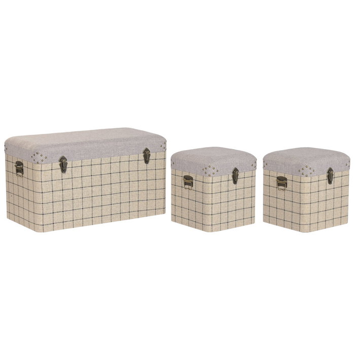 Home ESPRIT Lot de 3 paniers Scandi Noir et Beige Home ESPRIT Lot de 3 paniers Scandi Noir et Beige