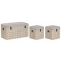 Home ESPRIT Lot de 3 paniers Scandi Noir et Beige
