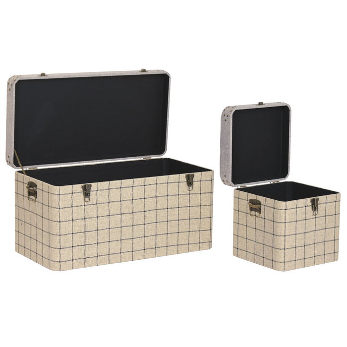 Home ESPRIT Lot de 3 paniers Scandi Noir et Beige Home ESPRIT Lot de 3 paniers Scandi Noir et Beige