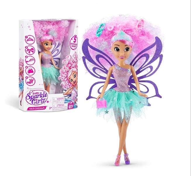 ZURU Sparkle Girlz - Poupée coiffure Cheveux de rêve 25cm avec 5 accessoires surprise - Modèles assortis - Pour filles 4-8 ans