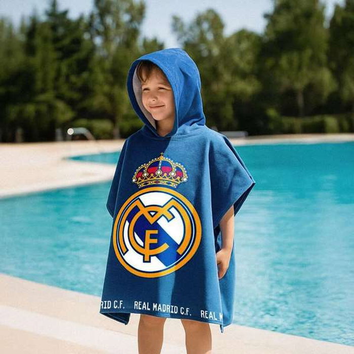 CERDÁ Poncho en microfibre Real Madrid Bleu