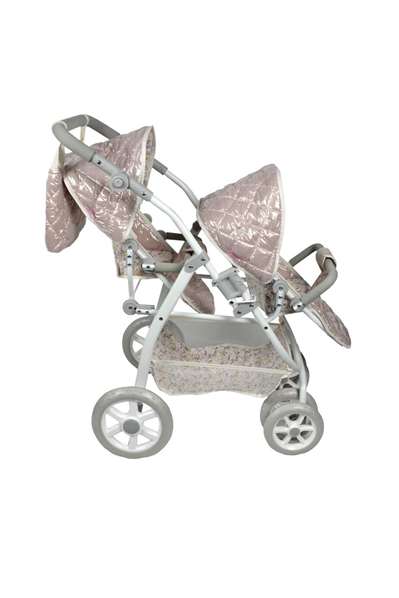 Muñecas Arias - Poussette double Fantasy 45x70x73 cm avec sac de transport, hauteur guidon réglable 47-77 cm, pour enfants à partir de 3 ans