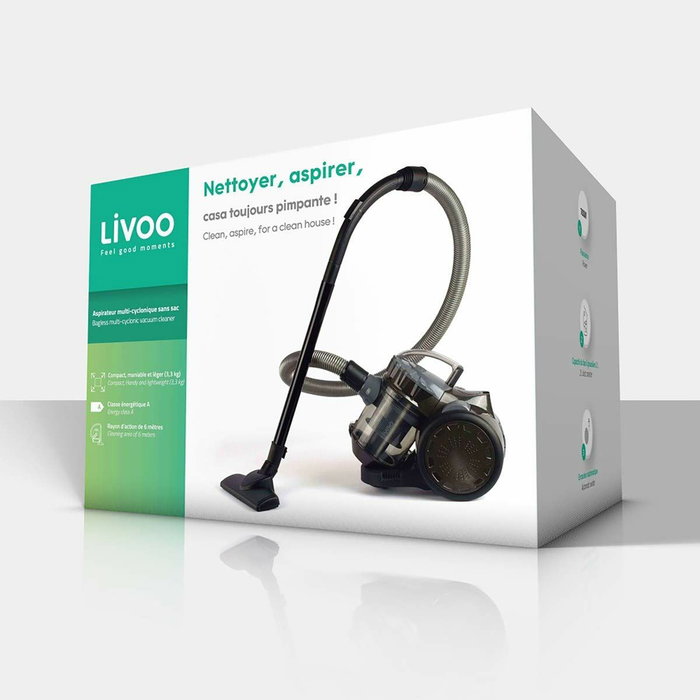 Livoo DOH105G Aspirateur Multi-Cyclonique Gris 700 W