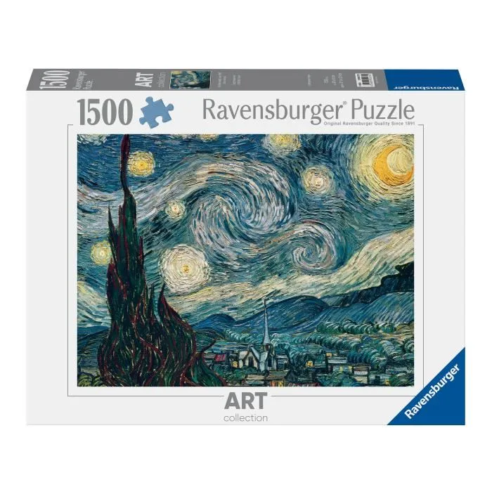 Ravensburger Puzzle 1500 Pièces Art Collection - Vincent Van Gogh : La Nuit Étoilée (80 x 60 cm) Ravensburger Puzzle 1500 Pièces Art Collection - Vincent Van Gogh : La Nuit Étoilée (80 x 60 cm)