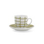 Tasse avec sous-tasse Quid Kansas Vert Céramique 90 ml (6 Unités)