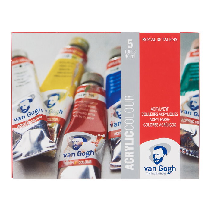 Van Gogh Set de peintures acryliques d'initiation avec 5 couleurs en tubes de 40 ml Van Gogh Set de peintures acryliques d'initiation avec 5 couleurs en tubes de 40 ml