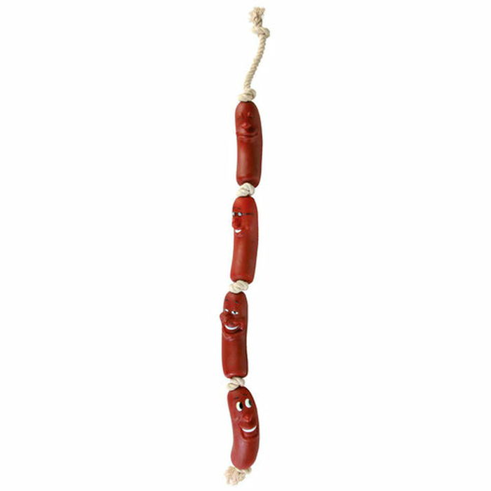 Jouet pour chien Trixie Sausages on a Rope 75 cm Marron Autocollants Saucisses