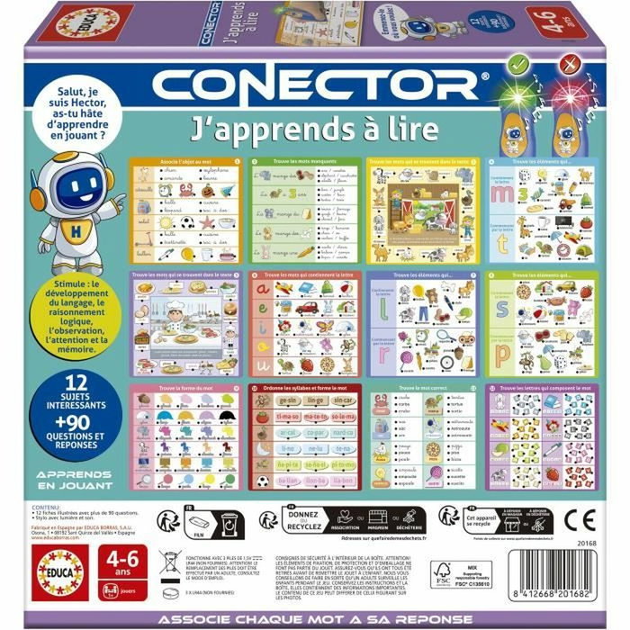 Educa Conector J'apprends à Lire - Jeu éducatif format livre avec stylo interactif