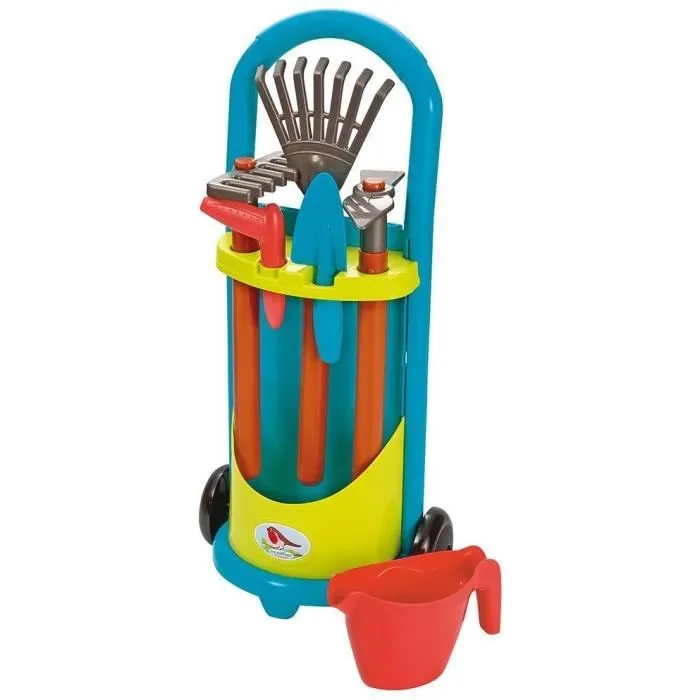 Ecoiffier - 4339 - Coffret Petit Jardinier, 5 outils de jardin pour enfants (râteau, pelle, binette, plantoir, ramasse-feuille) - Jouet extérieur éducatif
