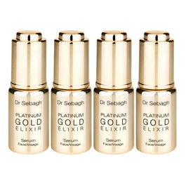 Dr Sebagh - Set Sérums Anti-Âge Platinum Gold Jour, en ampoules de 10 ml pour le visage, lot de 4