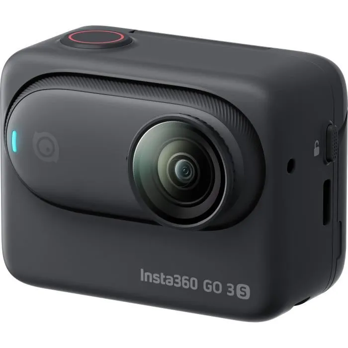Insta360 Go 3s - Caméra d'action compacte et légère Ultra HD 4K 128 Go avec WiFi et Bluetooth, noire