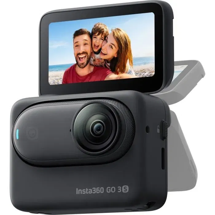 Insta360 Go 3s - Caméra d'action compacte et légère Ultra HD 4K 128 Go avec WiFi et Bluetooth, noire