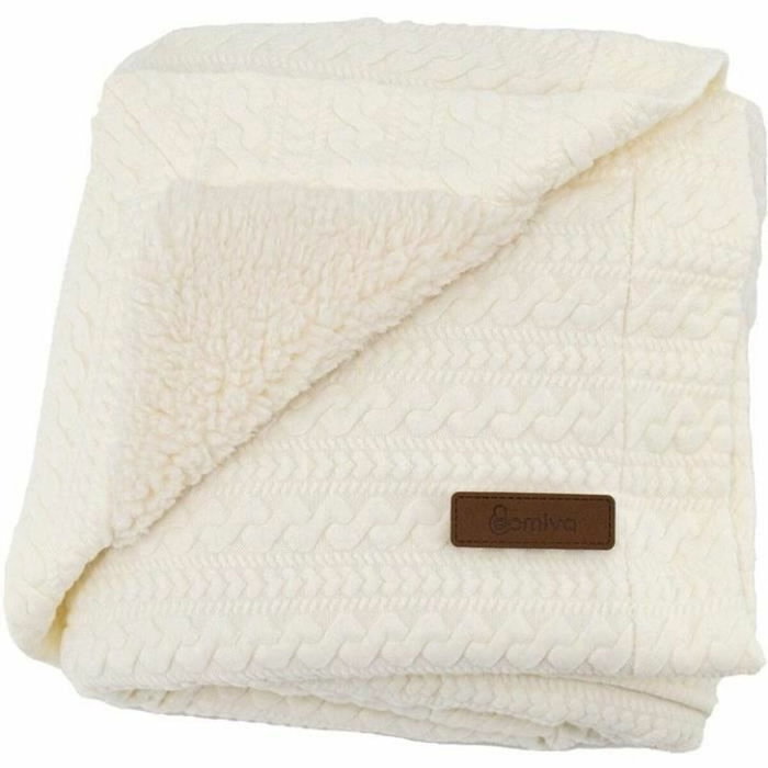 Domiva Couverture Boubou Double Face Blanc 75x100 cm Domiva Couverture Boubou Double Face Blanc 75x100 cm
