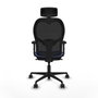 Piqueras y Crespo Chaise de Bureau avec Appui-tête Jorquera 2D036N2 Bleu clair
