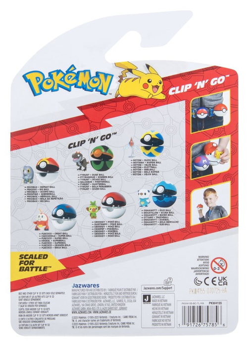 Jazwares Pokémon Clip 'n' Go Wave 21 Motisma & Rapide Ball