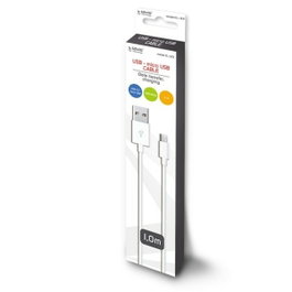 Savio Câble USB vers micro USB CL-123 Blanc 1 m