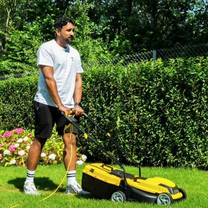 Powerplus POWEG62205 Tondeuse à gazon électrique 1300 W 32 cm - Avec bac de ramassage 30 L et fonction éjection arrière