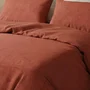 Parure de lit rouge brique en coton renforcé avec housse de couette 140 x 200 cm et taie d'oreiller 60 x 60 cm