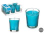 Acorde Set de 6 Bougies en Verre Océan Bleu 16 x 6,5 x 11 cm (Set de 12)