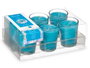 Acorde Set de 6 Bougies en Verre Océan Bleu 16 x 6,5 x 11 cm (Set de 12)