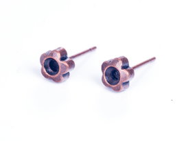 Innspiro Boucles d'oreilles métalliques pour incrustation fleur cuivre vieilli Xilion 3mm