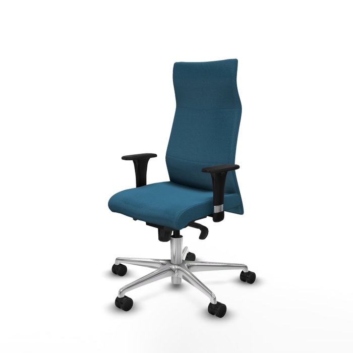 Piqueras Y Crespo Fauteuil Albacete Vert pétrole avec mécanisme synchrone et base aluminium