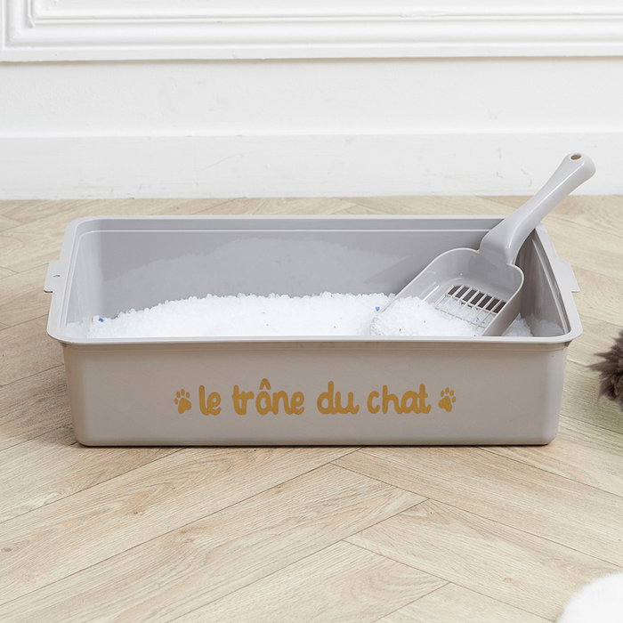 The Concept Factory Litière pour Chats avec Pelle, Grise