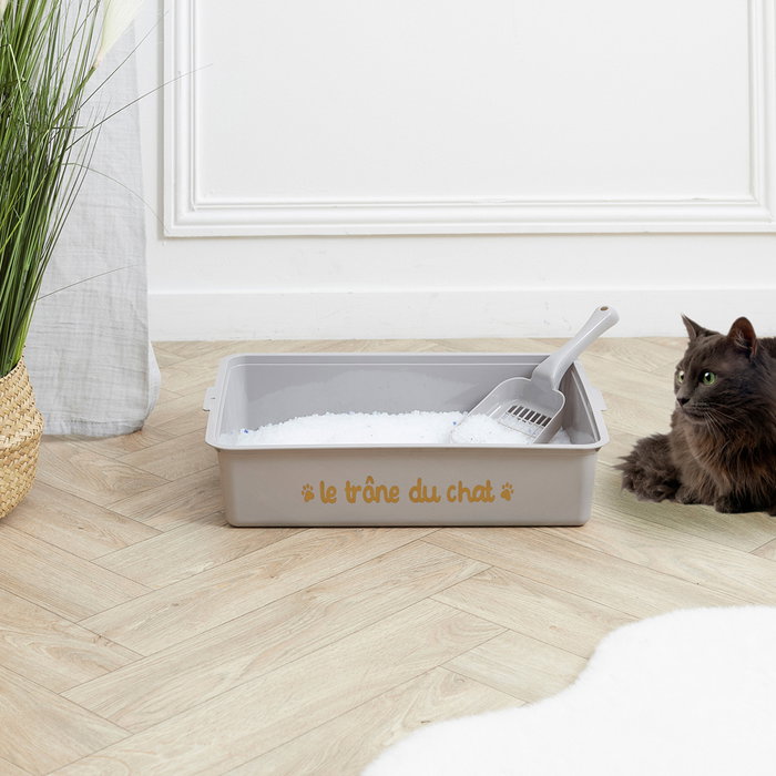 The Concept Factory Litière pour Chats avec Pelle, Grise